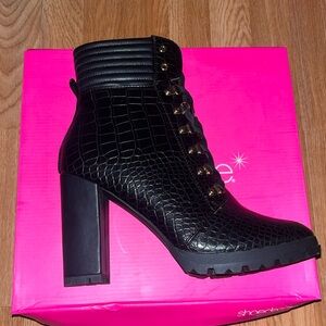 Faux Croc Ankle Boot